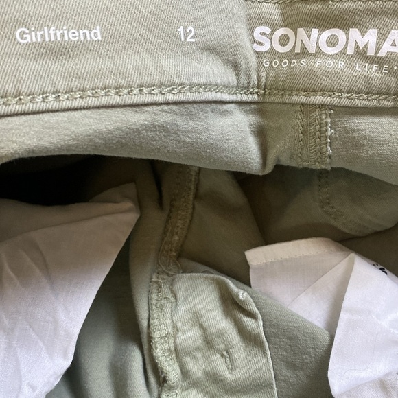 Sonoma Akiva Green Straight Leg Girlfriend Jeans Mid Rise Sz 12 - Picture 6 of 7
